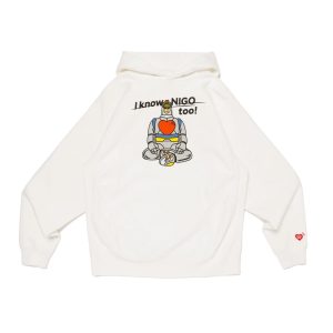 I KNOW NIGO TOO×HUMAN MADE HEAVYWEIGHT White HOODIE
