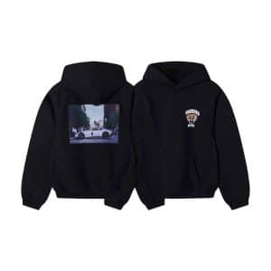 Hardies NYC Black Hoodie with Front Logo & Car Photo Back