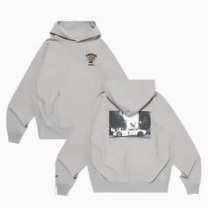 Hardies NYC Grey Hoodie with Front Logo & Car Photo Back
