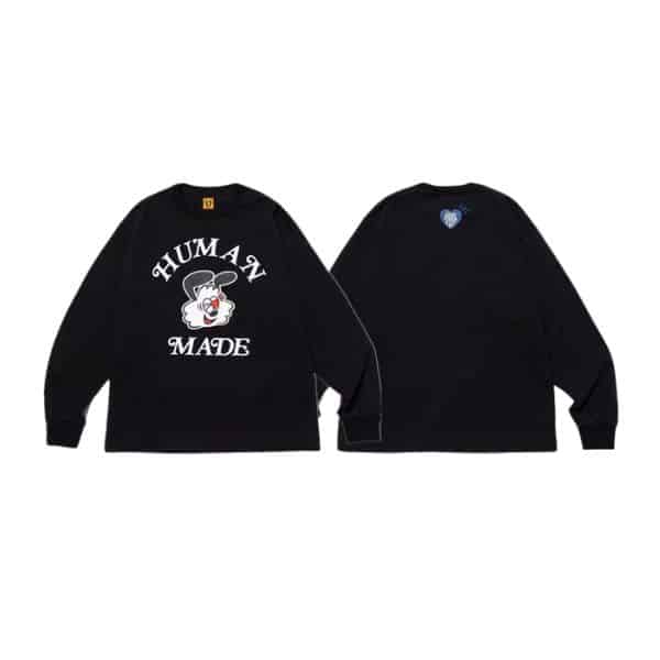 Human Made Black LS Tee with Clown Graphic & Heart Logo Human Made Black LS Tee with Clown Graphic & Heart Logo