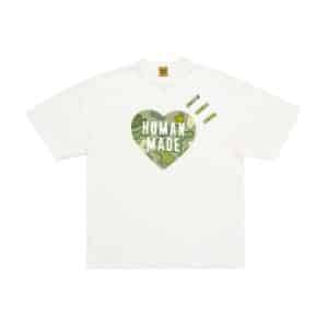 Human Made Camo Heart Logo White Tee - Streetwear Shirt