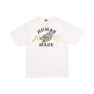 Human Made Dragon Graphic Tee – White Flame Cartoon Art