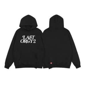 Human Made Last Orgy Black Hoodie with Back Heart Tag