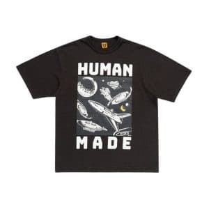 Human Made Space Graphic Black Tee with Rocket Print