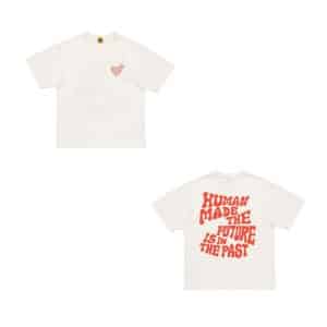 Human Made White Tee – The Future Is in the Past Print