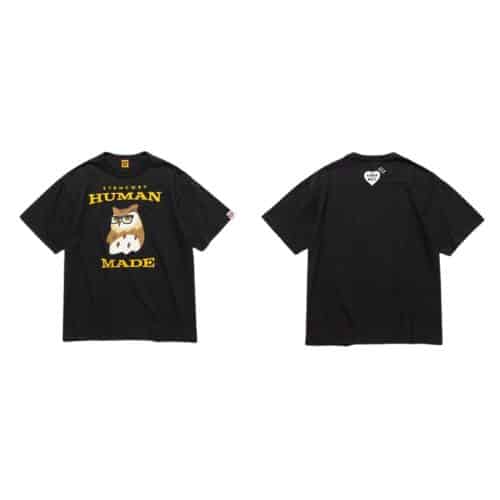 Human Made Black Cotton T-Shirt with Cartoon Graphic Print Human Made Black Cotton T-Shirt with Cartoon Graphic Print