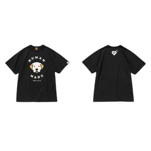 Human Made Black Cotton T-Shirt with Yellow Dog Face Print Human Made Black Cotton T-Shirt with Yellow Dog Face Print