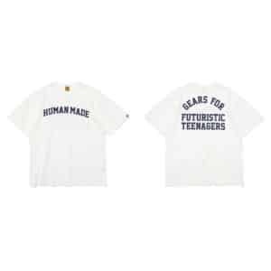 Human Made White Cotton T-Shirt Futuristic Teenagers Text