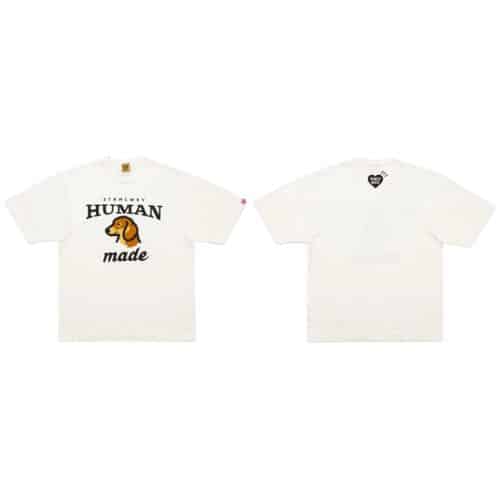 Human Made White Cotton T-Shirt with Brown Dog Head Graphic Human Made White Cotton T-Shirt with Brown Dog Head Graphic